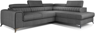 Eltap Laurence Ecksofa (Sawana 05) Seite rechte, Dunkelgrau, 205 x 98 x 275 cm
