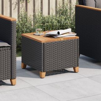 vidaXL Gartentisch Schwarz 45x45x37 cm Poly Rattan Akazienholz 366325