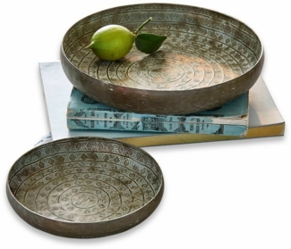 Mirabeau Tablett Tablett 2er Set Birse antikbronze, Aluminium