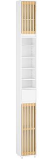 SoBuy BZR34-BW Badezimmer-Hochschrank, MDF, Lackiert, Weiß, 20 x 180 x 20 cm