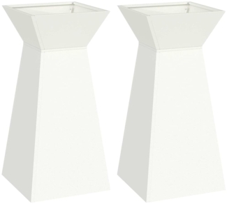 vidaXL Säulen Pflanzer 2 pcs Weiß 35 x 35 x 73 cm 873841