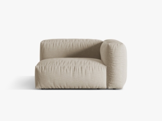 Micadoni Eckmodul Martina 1-Sitzer Strukturierter Stoff Helles Beige Rechts