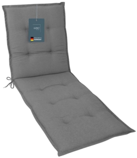 LILENO HOME Liegenauflage perfekt für Strandliege, Sonnenliege Auflage, Gartenliege Auflage, (1er Set), Polster Auflage für Rollliegen Uni Mittelgrau, Sitzpolster waschbar