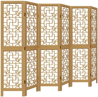 vidaXL 6-tlg. Raumteiler Braun Massivholz Paulownia 358873