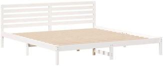 vidaXL Bettgestell mit Kopfteil Weiß 200x220 cm Massivholz Kiefer 872342