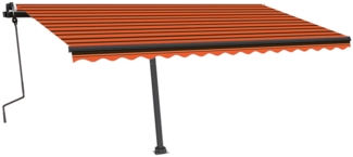 vidaXL Markise Manuell Einziehbar mit LED 450x350 cm Orange und Braun 3069845
