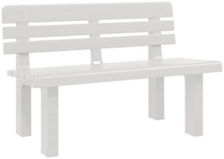 vidaXL Gartenbank Weiß 110x52x71 cm Polypropylen 4009379