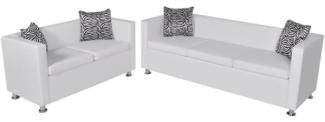 vidaXL Sofa-Set Kunstleder 3-Sitzer + 2-Sitzer Weiß