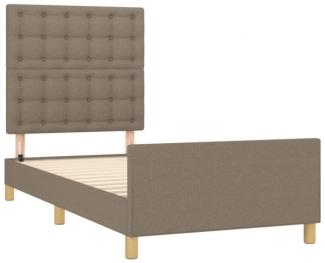 Einzelbett mit Kopfteil Stoff Taupe 80x200 cm