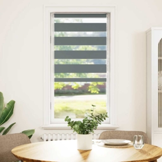 vidaXL Zebrarollo Dunkelgrau 65x100 cm Stoffbreite 60,9 cm Polyester 4014098