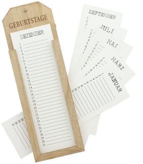 Holz Memoboard Geburtstage Geburtstagskalender Geburtstagsplaner Wandkalender