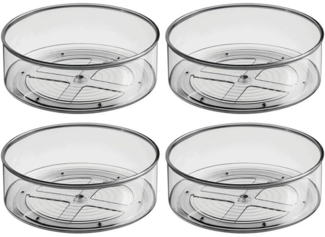 4er Set Drehbares Ordnungssystem Drehteller mDesign Smoke Grey / Transparent