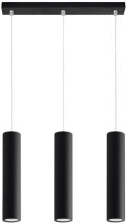 Pendelleuchte, Stahl, schwarz, 3-Flammig, H 100 cm