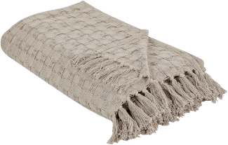 Tagesdecke BERE Baumwolle 220 x 240 cm Taupe Kein Muster