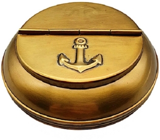 Linoows Aschenbecher Klapp Aschenbecher, Maritime Kippenfalle, Ascher 10 cm, Deckel