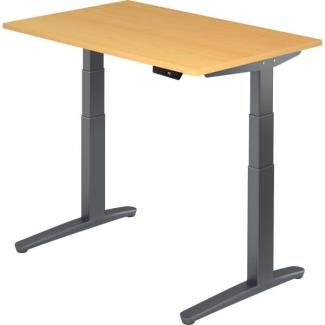 'XBHM12' Sitz-Steh-Schreibtisch elektrisch 120x80 cm Buche Graphit