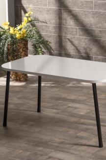 Couchtisch mit Metallbeinen 90 x 50 x null cm Spanplatte/metall/pvc Weiß 89321726 [en. casa]