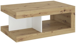 Couchtisch >LUCI< in Artisan Eiche Dekor / Alpinweiß - 104x45x64 (BxHxT)