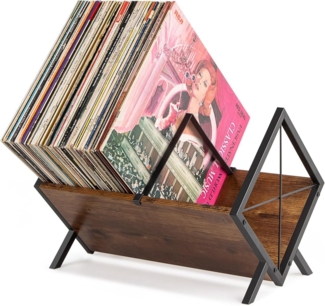 Refined Living Plattenständer Schallplatten Aufbewahrung Regal für 80–100 LPs, Vinyl Regal, LP Regal, 1 tlg, Schallplatten-Display,Schallplatten Zubehör,Retro Schallplattenständer