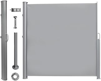 osoltus Alu Seitenmarkise Seitenwand Seitenrollo 180 x 300 cm Hellgrau
