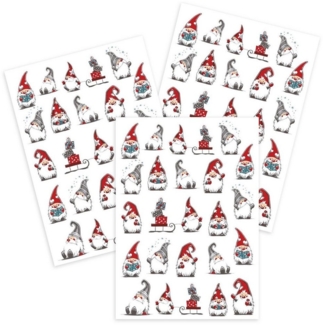 Kracht Geschirrtuch Wichtel Weihnachten, (Set, 3-tlg, Set), 3er Pack Geschirrtücher (3 Stück), ca. 45x70 cm, Baumwolle bedruckt