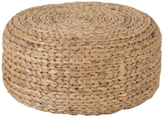 Casa Moro Pouf Sitzhocker Bohemien 50cm rund aus Seegras geflochten (Beistelltisch Fußablage Fußhocker), Natur Polsterhocker Boho Chic Hocker IN500