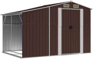 vidaXL Gerätehaus Braun 277x192,5x179 cm Verzinkter Stahl 3188295