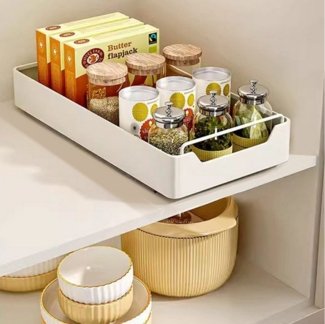 GarveeMore Küchenorganizer-Set Ausziehbarer Schrank-Organizer, ausziehbare Vorratsregale, Schubladen