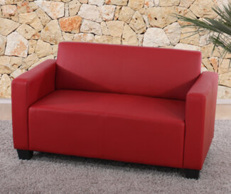 Modular 2er Sofa Couch Lyon Loungesofa Kunstleder 136cm ~ rot