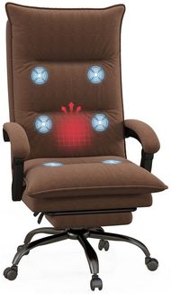 Vinsetto Schreibtischstuhl Bürostuhl mit Heizfunktion, Massagesessel (Chefsessel, 1 St), 120 kg Belastbar, Braun