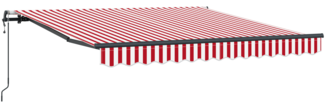 vidaXL Automatische einziehbare Markise Rot und Weiß Streifen 350x250 cm 3330273