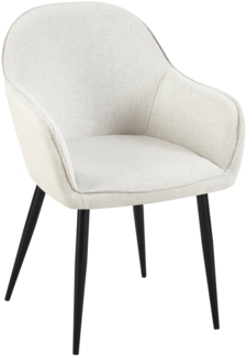 CLP Esszimmerstuhl Boise mit Robustem Metallgestell,creme