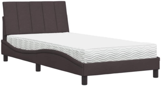 vidaXL Bett mit Matratze "Hanko" Dunkelbraun 100x200 cm Stoff 3310513