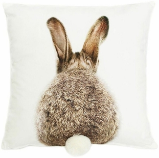 Home-trends24. de Kissenhülle Kissenhülle Hase Pompom Deko Couchkissen Meister Lampe Ostern