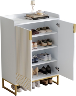 Schuhschrank mit goldenen Metallbeinen, goldenen Konturen der Türrahmen, 1 -tlg
