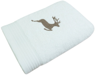 framsohn frottier Handtuch Frottierserie Hirsch Gästetuch Handtuch Duschtuch, (1-St), Mit Stick