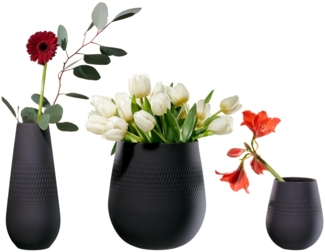 Villeroy & Boch Manufacture Collier Vasen-Set Carré 3-teilig noir - DS