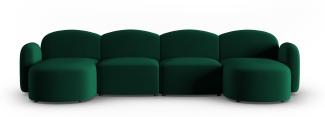 Micadoni Panorama Sofa Blair 6-Sitzer Samtstoff Flaschengrün