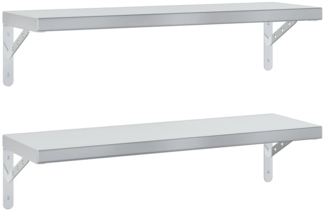 vidaXL Wandregale 2 Stk. 75x23,5 cm Silbern Edelstahl 3214507