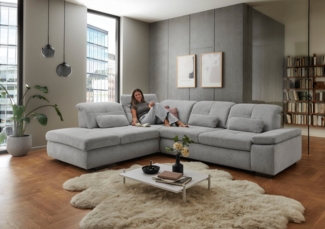 Die PlanBar Ecksofa MP-IN16012 L-Form mit Federkern-Polsterung, inkl. Sitztiefenverstellung, optional mit Funktionen