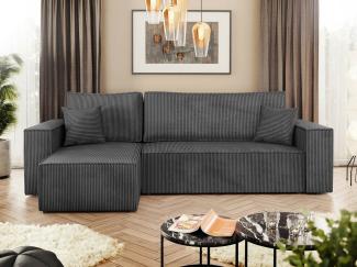 'Kobaro' Ecksofa, Cord, Farbe: Poso 22, 82 x 244 x 145 cm