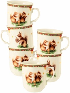 Seltmann Weiden Marieluise Weihnachtsnostalgie Becher mit Henkel 270 ml 6er Set