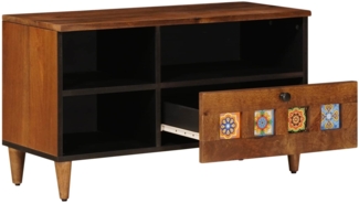 vidaXL TV-Schränk mit Regal Walnuss 80 x 33 x 46 cm Massivholz Mango 4018241