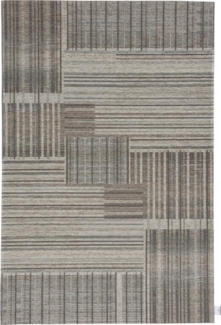 TOM TAILOR HOME Teppich Stripy Pat, rechteckig, Höhe: 5 mm, Flachgewebe, modernes Patchworkdesign, gestreift, Chenille, Wohnzimmer