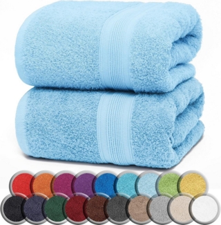 NatureMark Saunatuch Frottier Saunatücher 80x200cm, 100% Baumwolle (2-St), Premium Qualität SAUNATUCH Sauna-Handtuch, 80x200cm, Hell blau