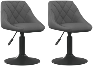 vidaXL Esszimmerstühle 2 Stk. Drehbar Dunkelgrau Samt [335328]