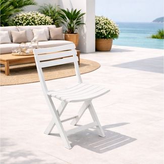 Gartenstuhl Klappstuhl Campingstuhl Kunststoff Weiß Wetterfest