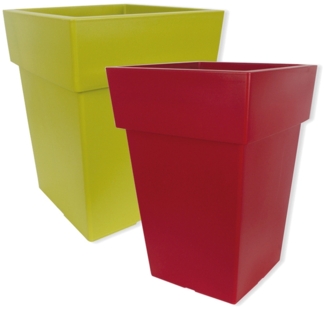 Kunststoff Pflanzkübel LINEA EDGE BORDEAUXROT 27x27 cm H= 34 cm