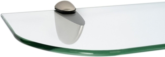 ib style Wandregal Glasregal 6mm klar 60x20 cm + Clip CLASSICO Edelstahloptik, Glasboden aus ESG-Sicherheitsglas - Wandregal