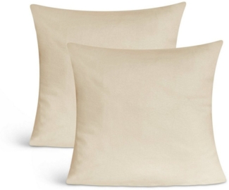 leevitex® Kissenbezüge Kissenbezug, 2er Set, feine Jersey-Qualität, 100% Baumwolle, robuster Reißverschluss